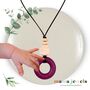 Silicone Nursing Teething Necklace Mama Jewels Dark Red, thumbnail 1 of 5