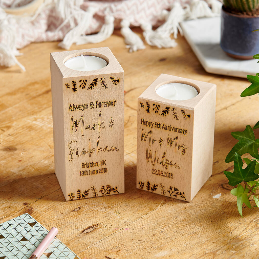 Wooden Anniversary Candle Holder By Sunday's Daughter