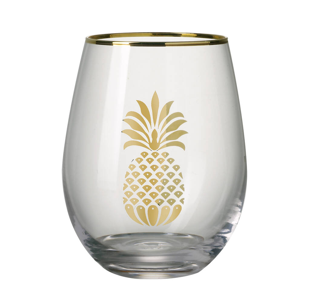 Gold Pineapple Gin Glass By Ella James | notonthehighstreet.com