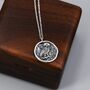 Sterling Silver Oxidised Greek Coin Pendant Necklace, thumbnail 8 of 12