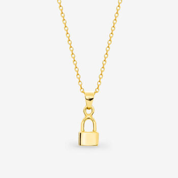 Padlock Pendant Layering Necklace 18ct Gold Plated, 4 of 4