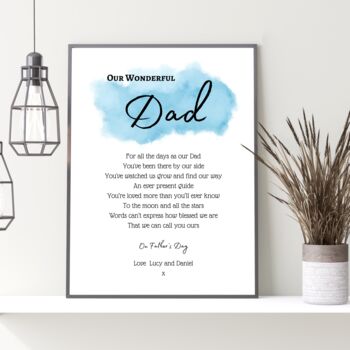 Personalised Poem For Dad, Fathers Day Print, 3 of 9
