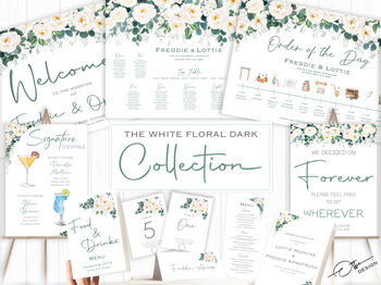 Wedding Table Plan In White And Green Floral, 6 of 6