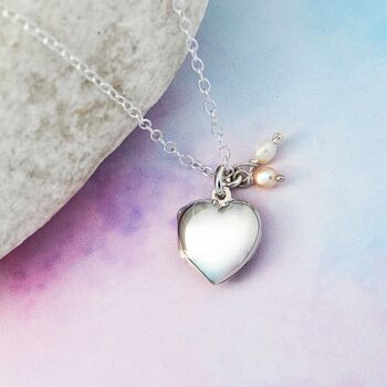 Heart Locket Sterling Silver Necklace With Pearl, 5 of 11