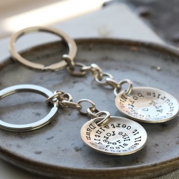 Personalised Silver Domed Disk Keyring, 2 of 6