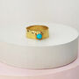 Hammered Band Ring With Turquoise Stone, thumbnail 1 of 3