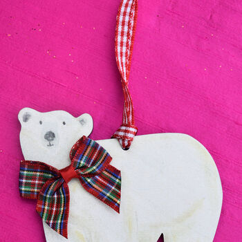 Wooden Polar Bear Decoration, 4 of 5