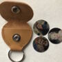 Personalised Leather Hidden Photo Disk Key Ring, thumbnail 1 of 3
