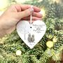 Personalised Sister Pebble Heart Bauble Decoration, thumbnail 7 of 7