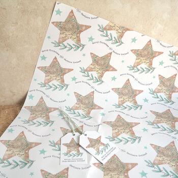 Vintage Star Northern Ireland Xmas Gift Wrap Pack, 4 of 5