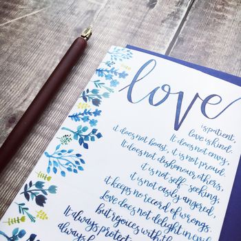 Love Is Patient Love Is Kind Wedding Card, 3 of 3