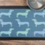 Dachshund Dog Placemat Mat, Blues And Greens, thumbnail 1 of 8