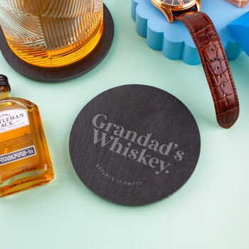 Personalised 'Grandad's Whiskey' Slate Coaster, 3 of 4