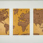 Large Personalised Wooden And Mirror World Map Wall Art, thumbnail 5 of 7