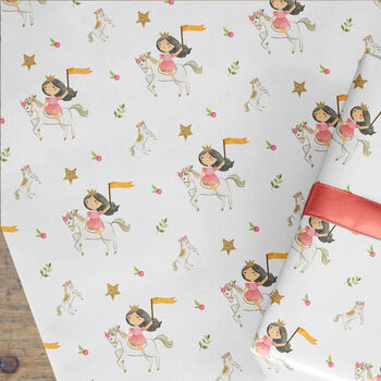 Princess Horse Wrapping Paper Roll Or Folded, 3 of 5