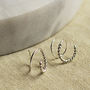 Illusion Double Hoop Silver Rope Earrings, thumbnail 3 of 5