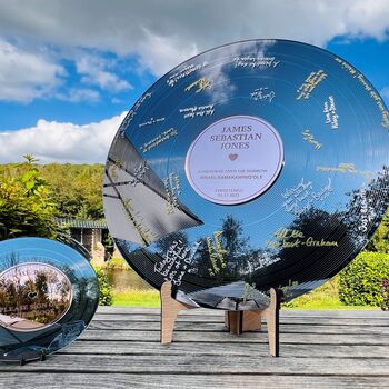 Personalised Vinyl Record Wedding Guest Book Alternative, 3 of 11
