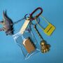 Brass Ruler Keyring Bag Charm Bunch With Dinosaur Goodordering, thumbnail 2 of 7