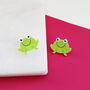 Toadally Awesome Acrylic Frog Stud Earrings, thumbnail 5 of 9