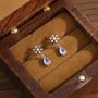 Sterling Silver Snowflake And Moonstone Stud Earrings, thumbnail 5 of 11