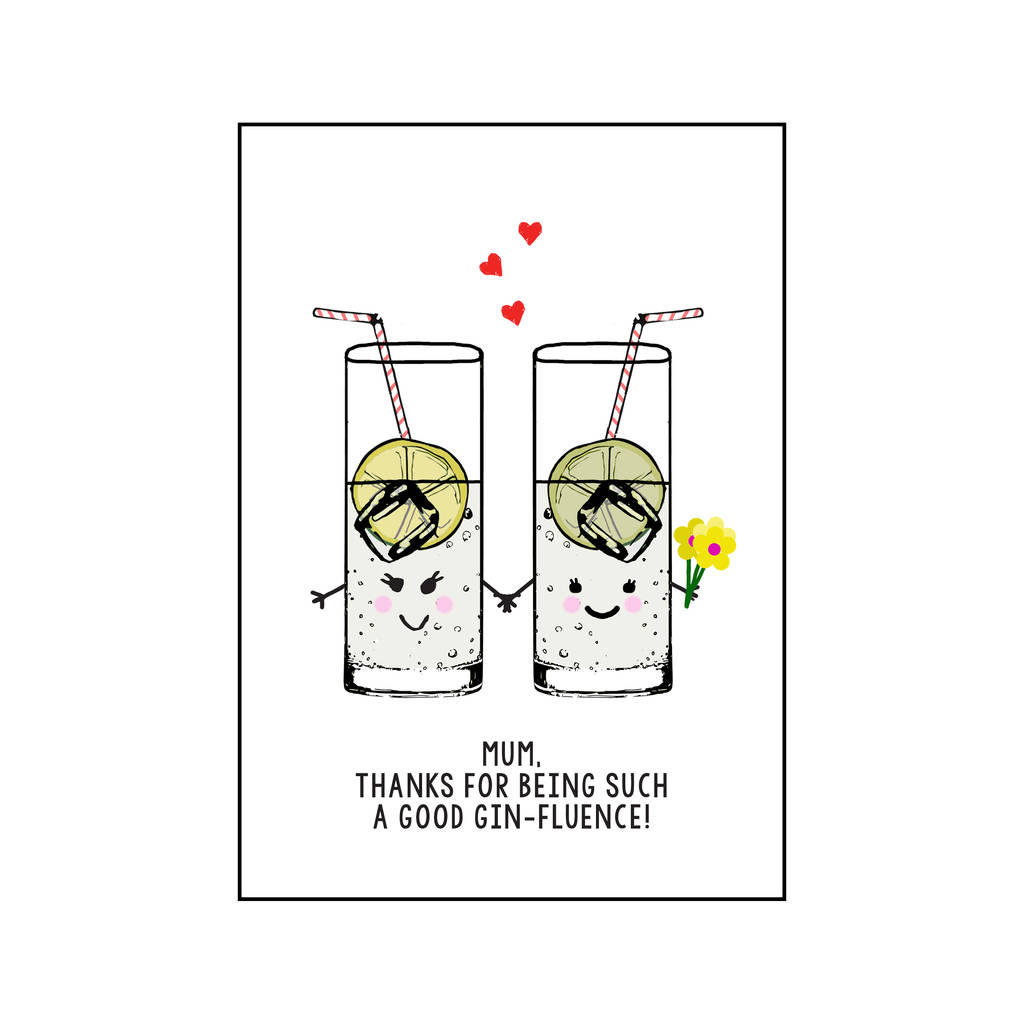 A Good Ginfluence' Funny Mother's Day Card By Of Life & Lemons |  