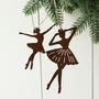 Two Aged Metal Ballet Dancer Tree Decorations, thumbnail 1 of 4