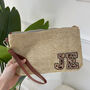 Personalised Leopard Print Straw Clutch Bag, thumbnail 4 of 5