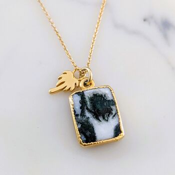The Duo Tree Agate Necklace, 18ct Gold Plated, 4 of 12