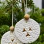 Large Ceramic Bauble With Gold Painted Detail, thumbnail 3 of 4