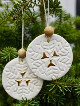 Large Ceramic Bauble With Gold Painted Detail, 3 of 4