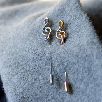 Treble Clef Silver Or Gold Lapel Pin, 8 of 11