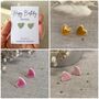 Happy Birthday Ceramic Heart Earrings, thumbnail 1 of 8