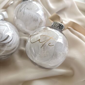 Personalised Memorial Feather Bauble, 3 of 7