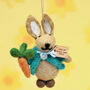 Personalised Rabbit In Blue Coat Decoration, thumbnail 1 of 5