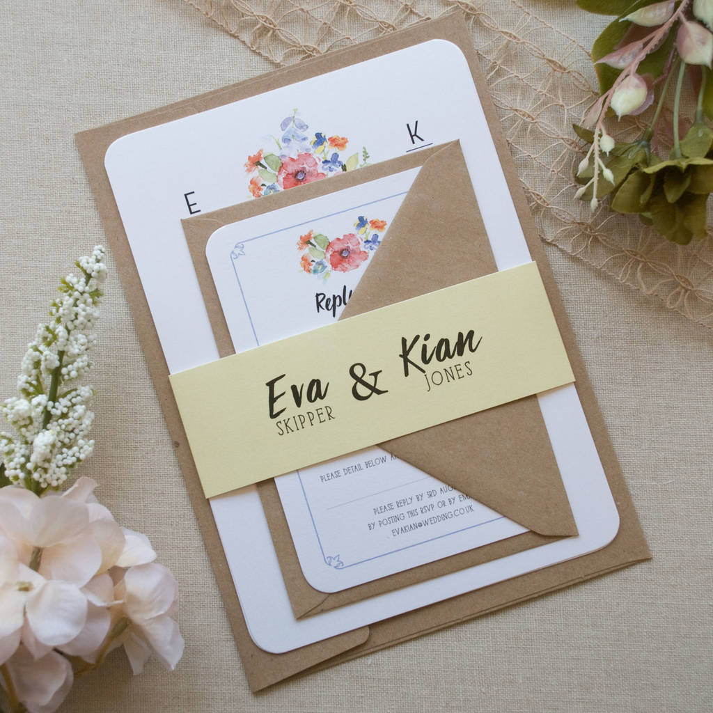 Floral Bouquet Wedding Invitation, 1 of 9