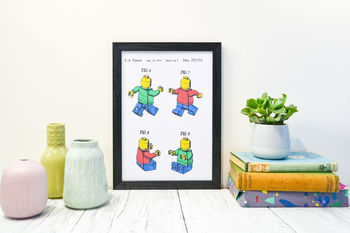 Framed Lego Man Sheet Two Patent Art Print, 4 of 6