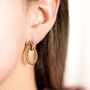 18k Gold Vermeil Plated Textured Paperclip Earrings, thumbnail 2 of 3