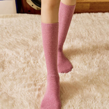Soft Cashmere Wool Knee Socks Everyday Bed Socks, 8 of 8