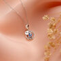 Pisces Sterling Silver Necklace March Zodiac Birthstone, thumbnail 3 of 6