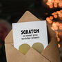 Gold Heart Scratch Reveal Card Adult Humour A6 Funny Birthday Card, thumbnail 2 of 6
