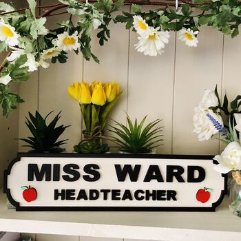 Personalised Teacher Name Wooden Double Roadsign, 5 of 12