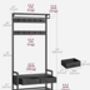 Hall Tree With Bench Shoe Storage Drawers Coat Rack, thumbnail 2 of 6