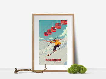 Saalbach Skicircus Austria Travel Poster Art Print, 4 of 8