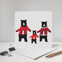 Dancing Bears In Jumpers, Christmas Card, thumbnail 2 of 2