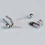 Sterling Silver Hooked Ear Jacket Stud Earrings, thumbnail 3 of 5