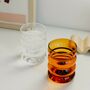 Rodin Ripple Clear And Amber Glass Cup, thumbnail 2 of 4