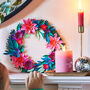 Jewel Tone Paper Flower Mini Wreath Craft Kit, thumbnail 1 of 6