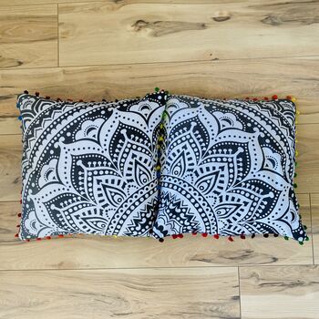 Pair Of Colourful, Mandala Cushion Covers, 6 of 7