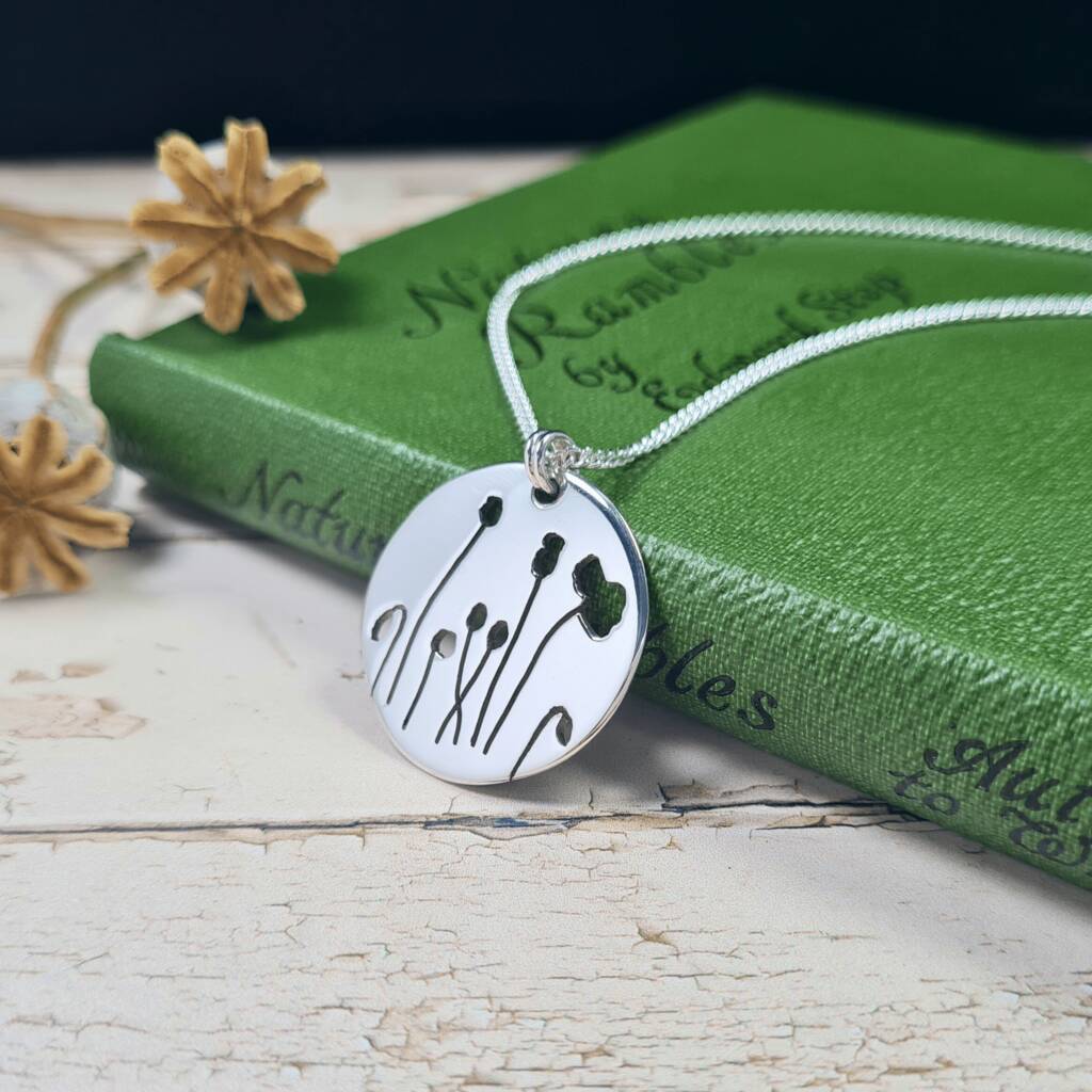 Sterling Silver Poppy Fields Necklace, 1 of 5
