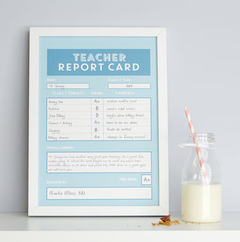 Personalised Teacher Report Card Print, 2 of 5